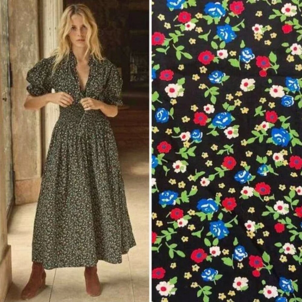 Doen Everly Dress | Black Montpelier Floral | M | EUC - Picture 3 of 14